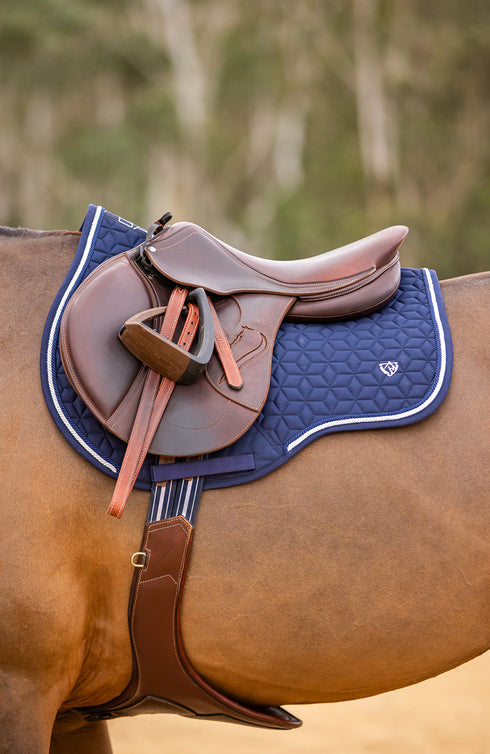 BARE Pro-Rider Dimension Saddle Pad - Jump Cut - Navy